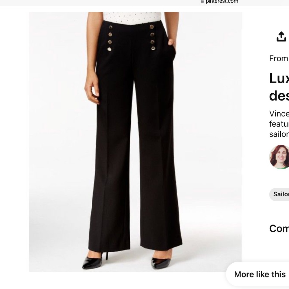 Vince Camuto wide leg dress sailor pants black 14 may fit 16?